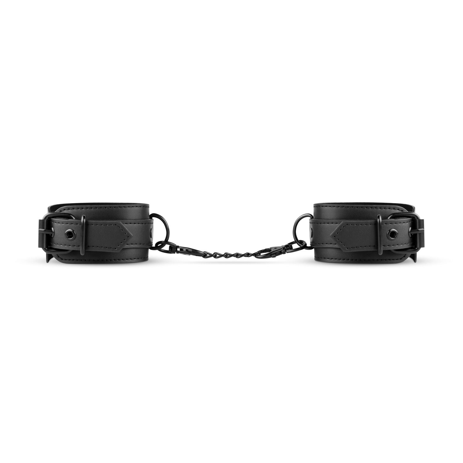 Faux Leather Handcuffs - Black