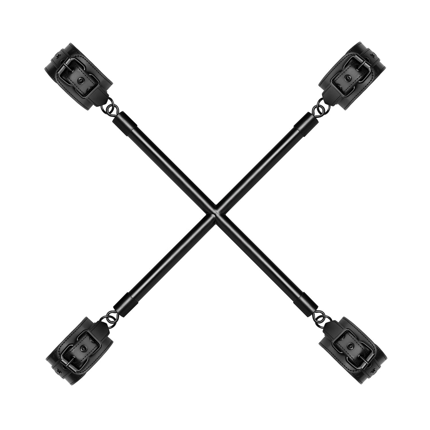 Hog Tie Cross Bar With Cuffs - Black