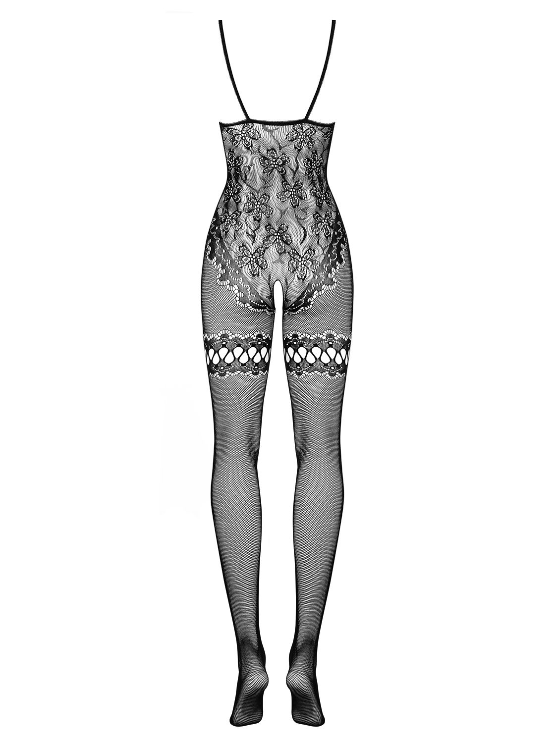 Obsessive - Crotchless Bodystocking With Body And Garter Design