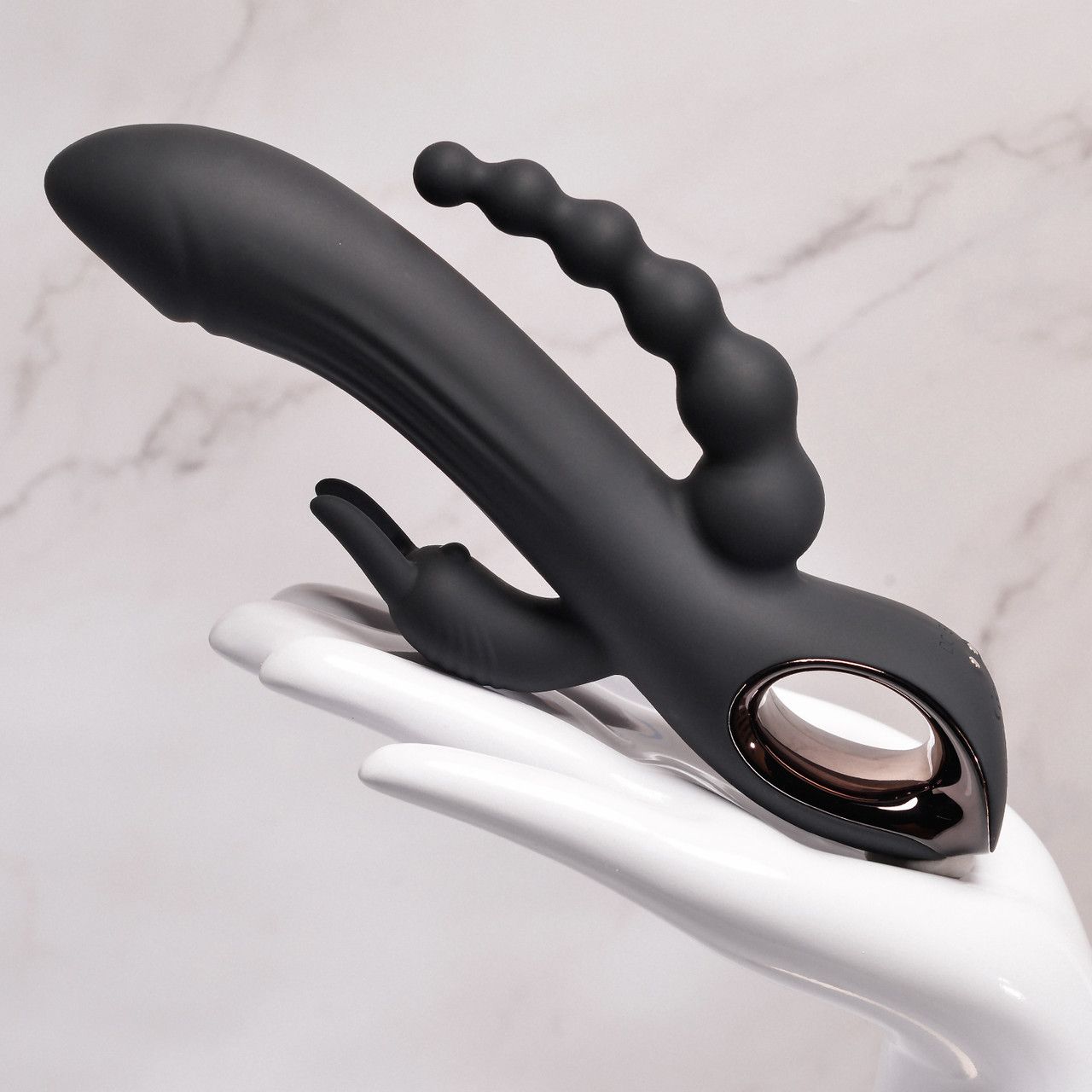 Evolved - Trifecta Rabbit Vibrator - Black