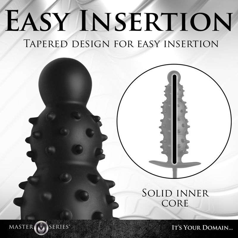 Master Series - Ribbed Inflatable Anal Plug - Black