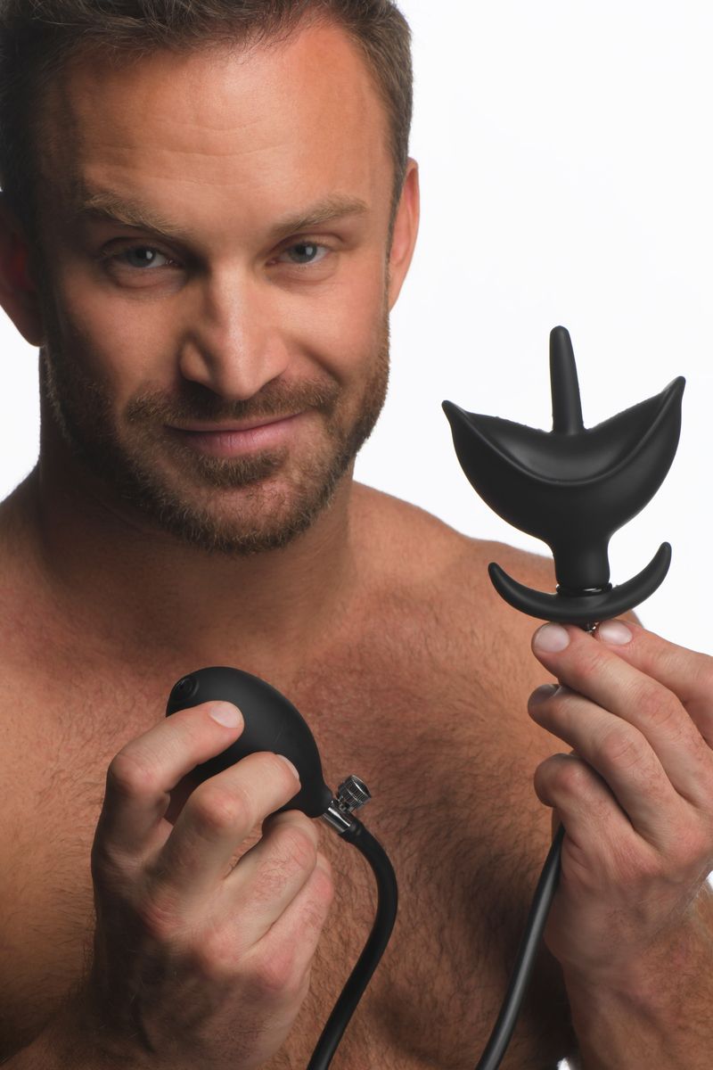 Inflatable Silicone Anal Plug - Black