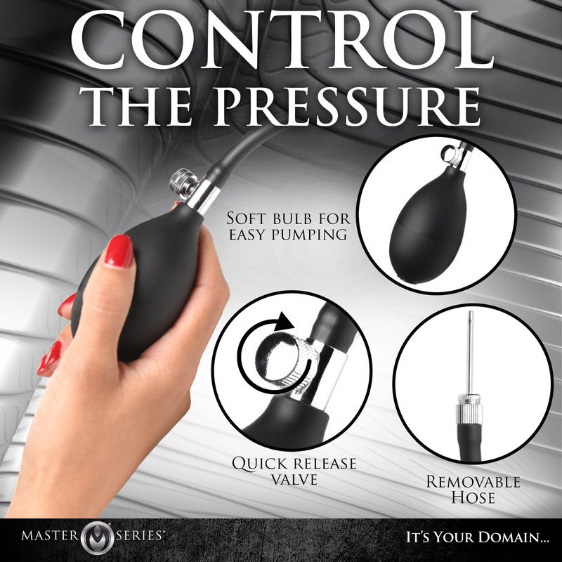 Inflatable Silicone Anal Plug - Black