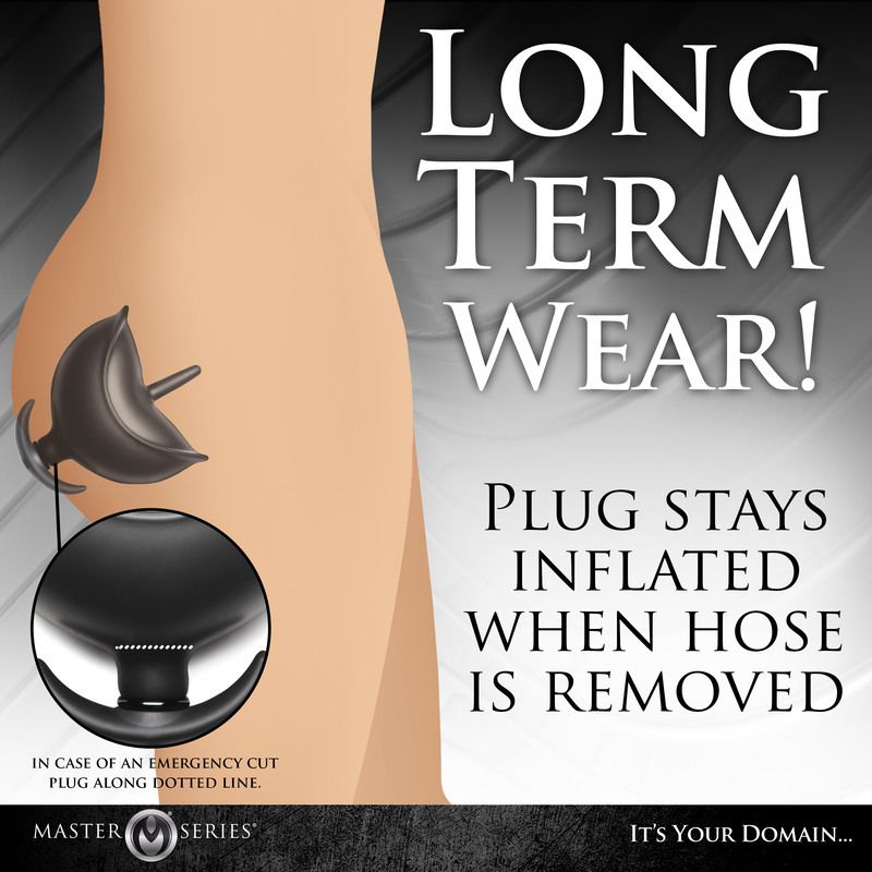 Inflatable Silicone Anal Plug - Black
