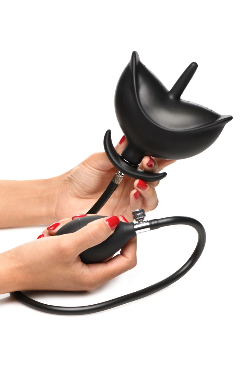 Inflatable Silicone Anal Plug - Black
