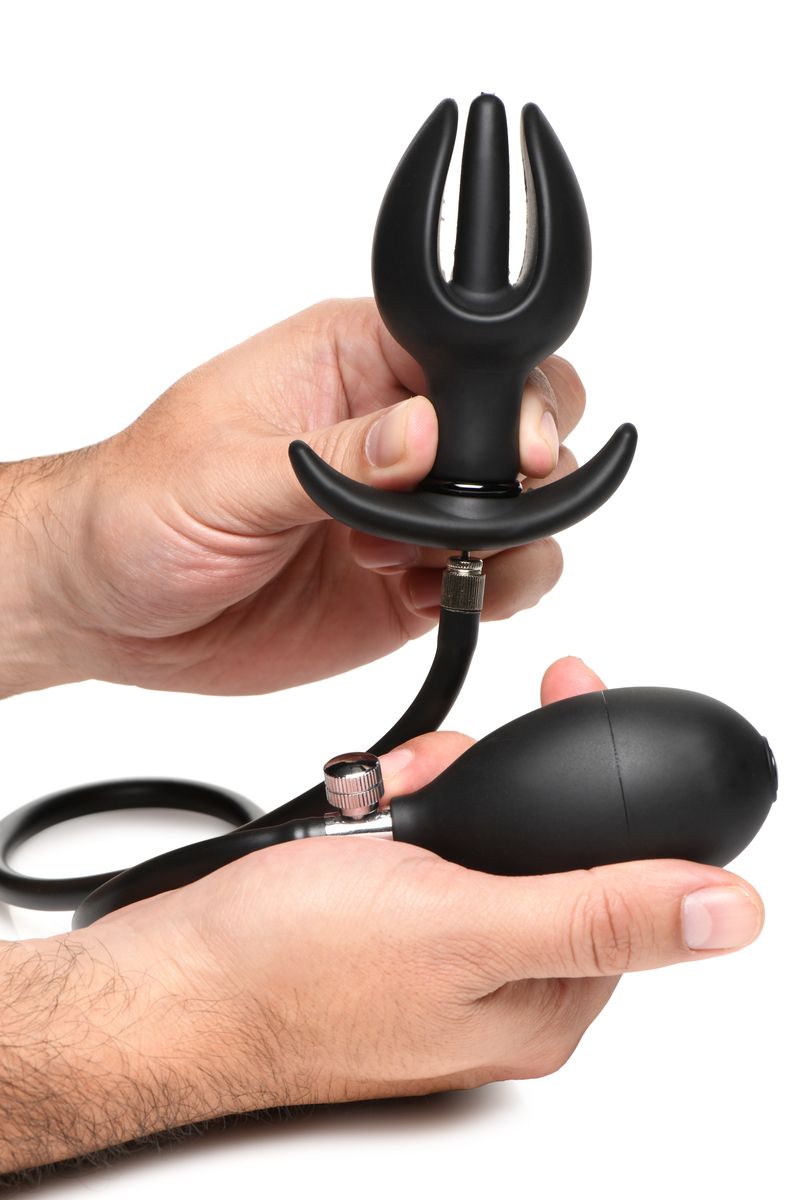 Inflatable Silicone Anal Plug - Black