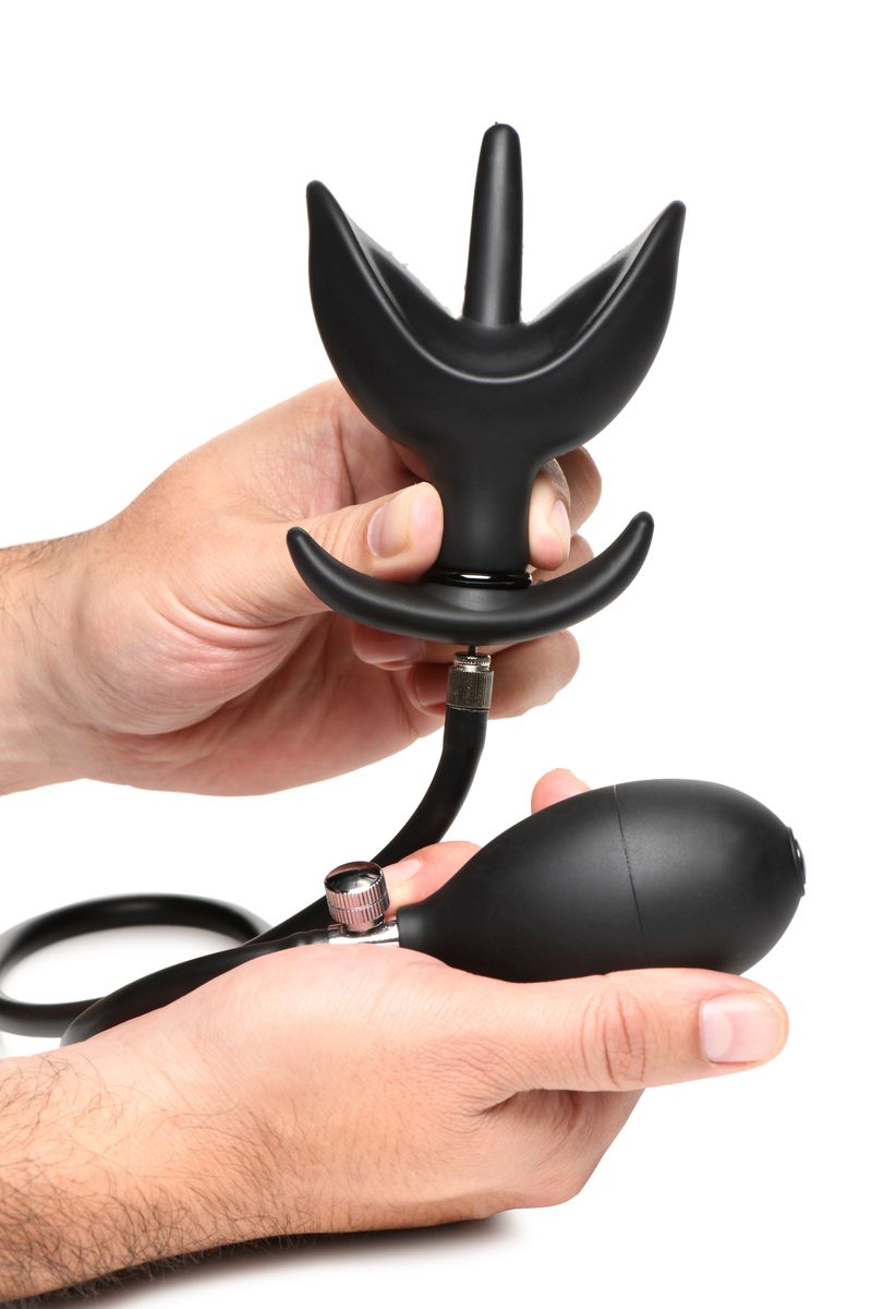 Inflatable Silicone Anal Plug - Black