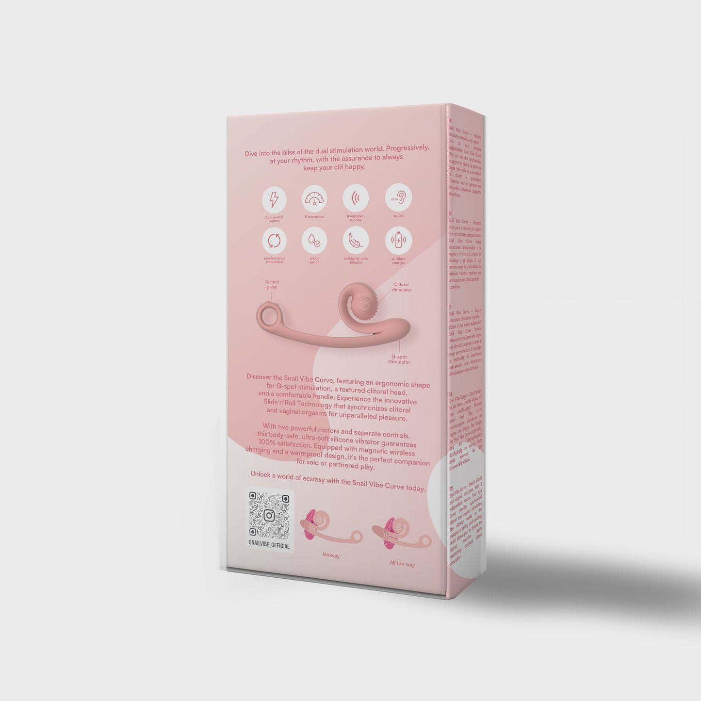 Snail Vibe Curve Duo Vibrator - Peachy Pink