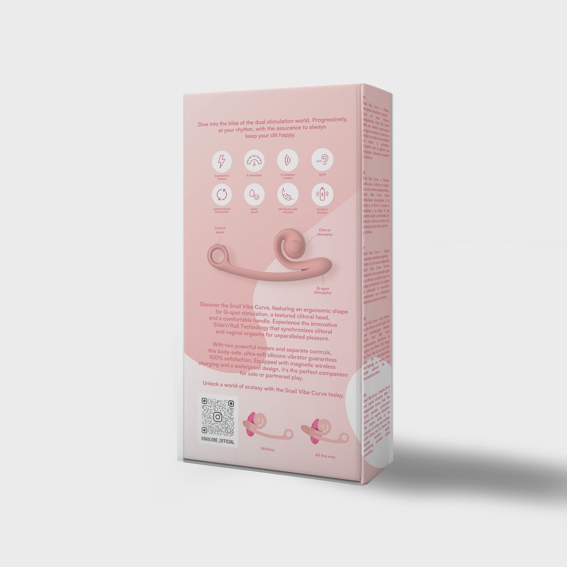 Snail Vibe Curve Duo Vibrator - Peachy Pink