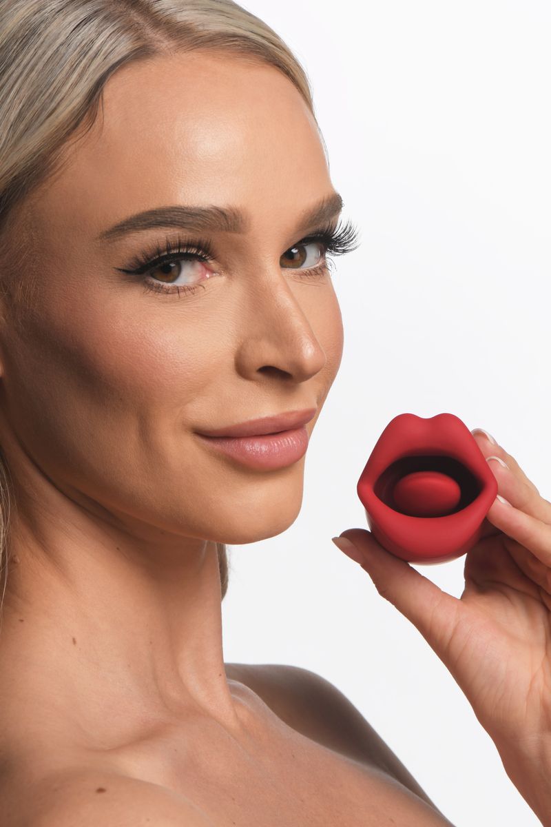 Lickgasm Kiss + Vibrating Kiss Stimulator - Red