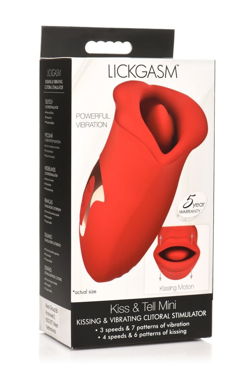 Lickgasm Kiss + Vibrating Kiss Stimulator - Red