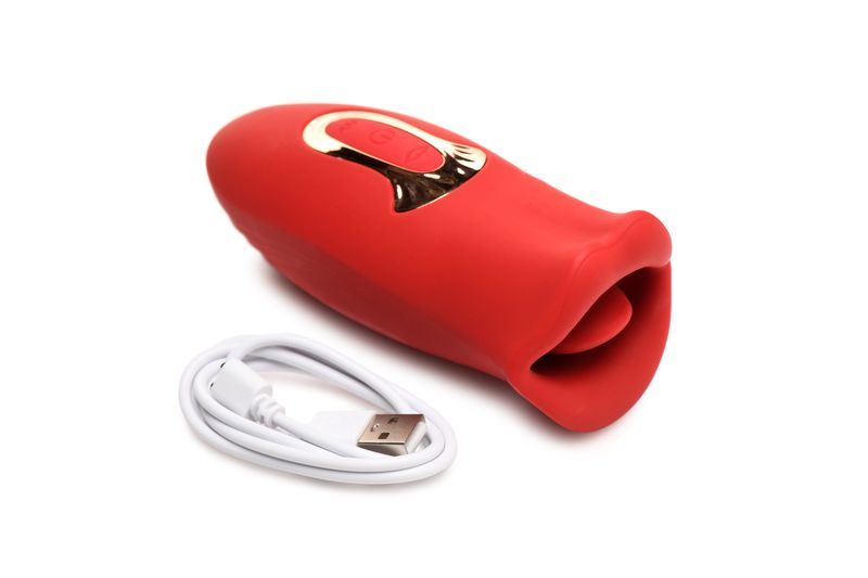 Lickgasm Kiss + Vibrating Kiss Stimulator - Red