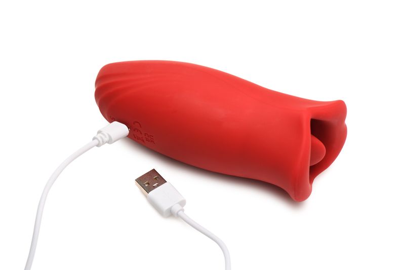 Lickgasm Kiss + Vibrating Kiss Stimulator - Red