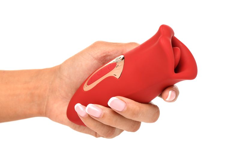 Lickgasm Kiss + Vibrating Kiss Stimulator - Red