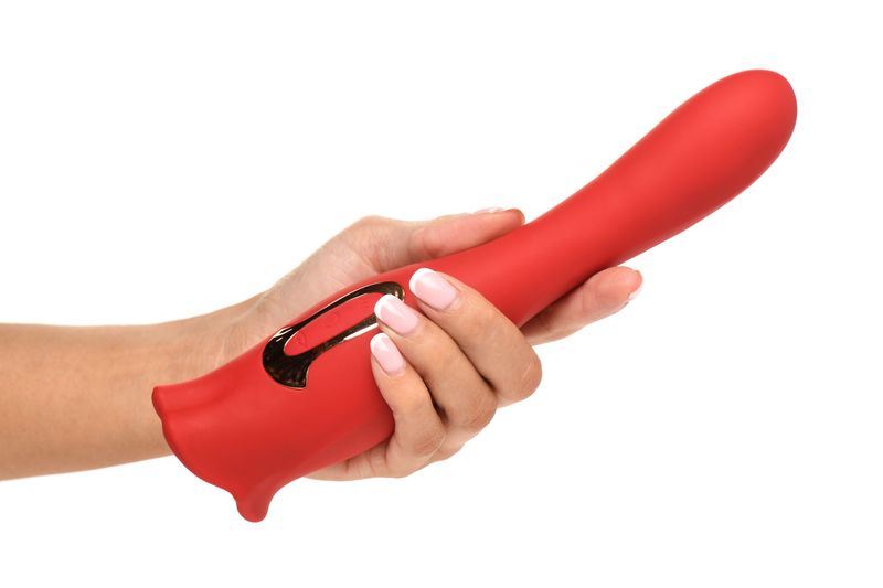 Lickgasm Kiss + Double-sided Kiss Vibrator - Red