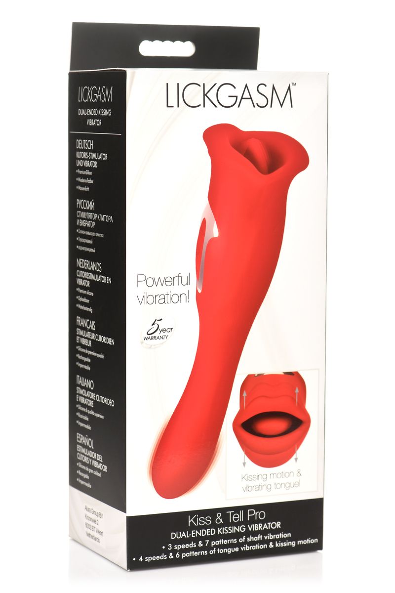Lickgasm Kiss + Double-sided Kiss Vibrator - Red