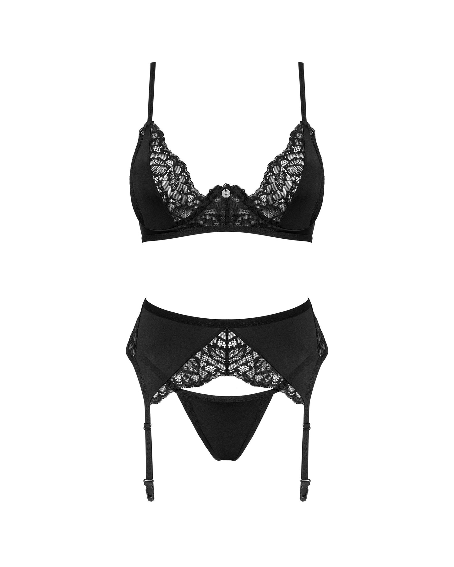 Obsessive - Bellastia 3-Piece Bra Set - Black