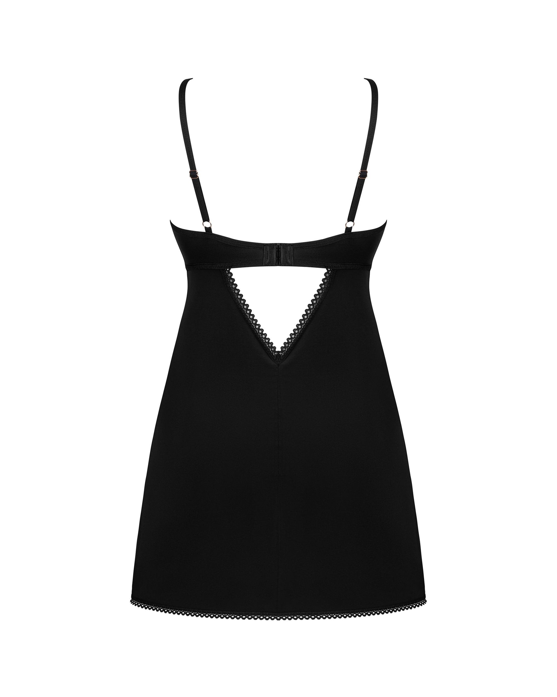 Obsessive - Rosenty Babydoll & String - Black/Purple