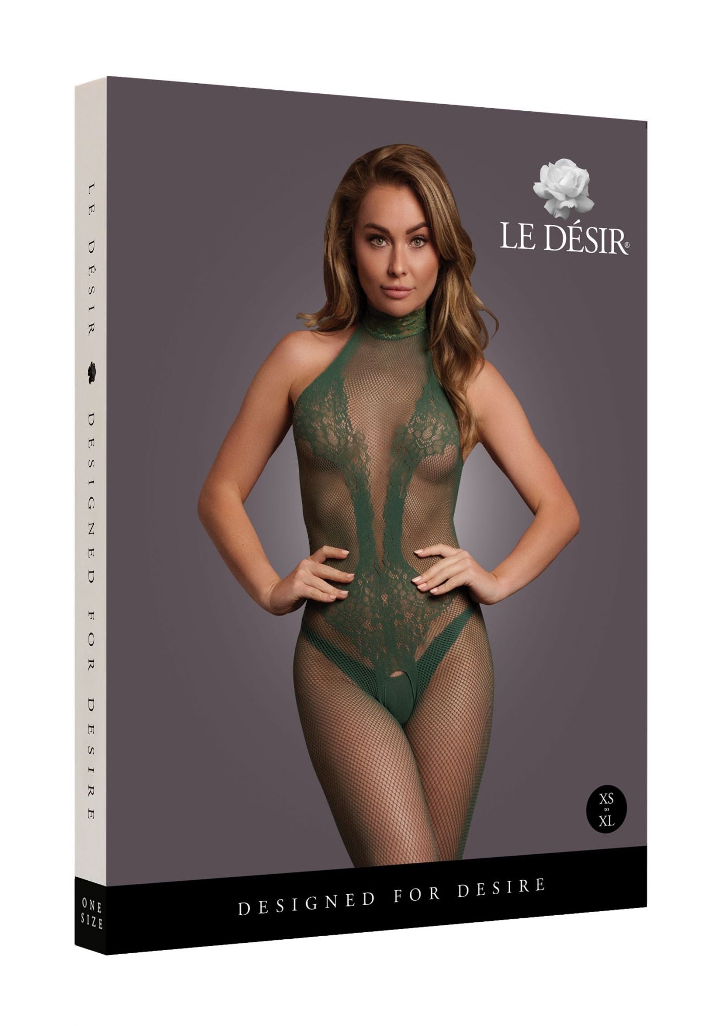 Lace Fishnet Catsuit - Green