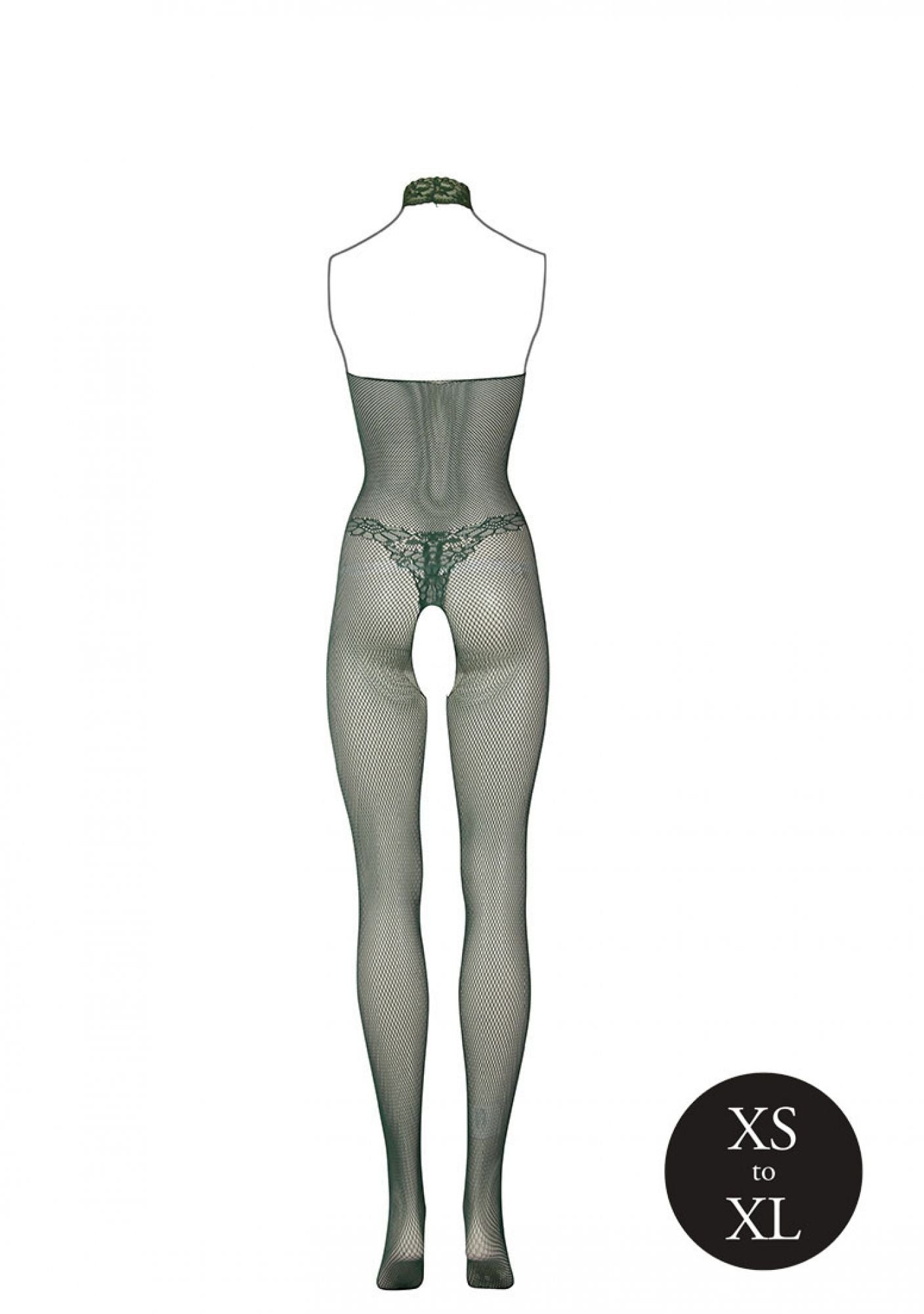 Lace Fishnet Catsuit - Green