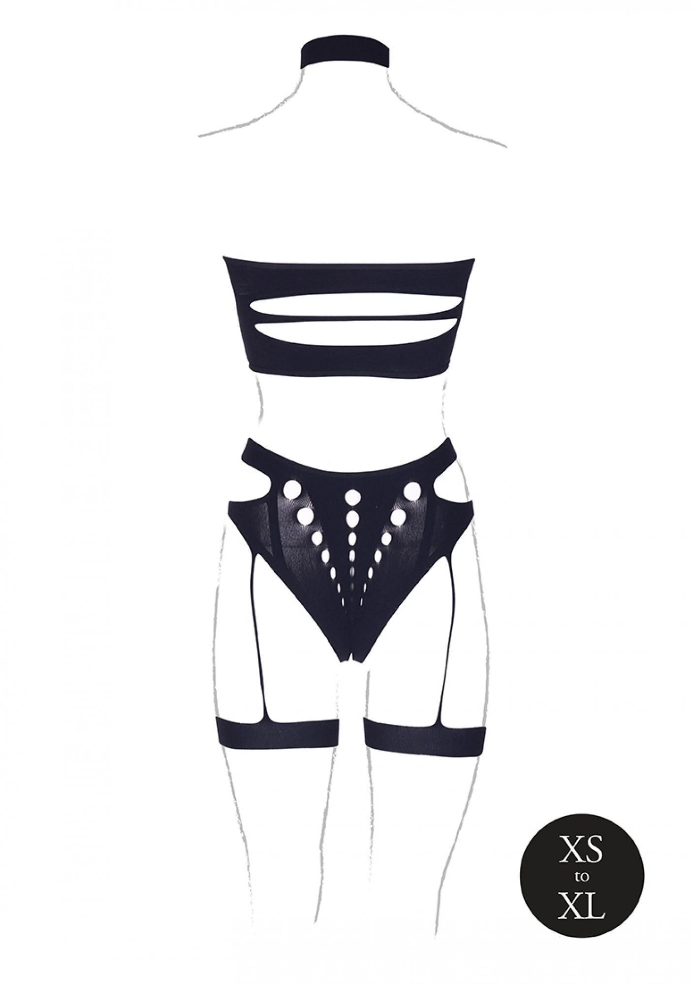 Three-Piece Garter Set - Black