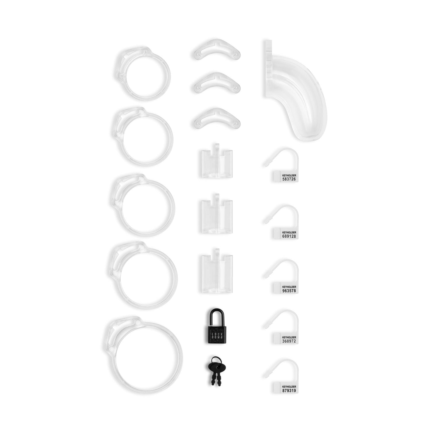 Lockdown Chastity Cage Clear - Medium