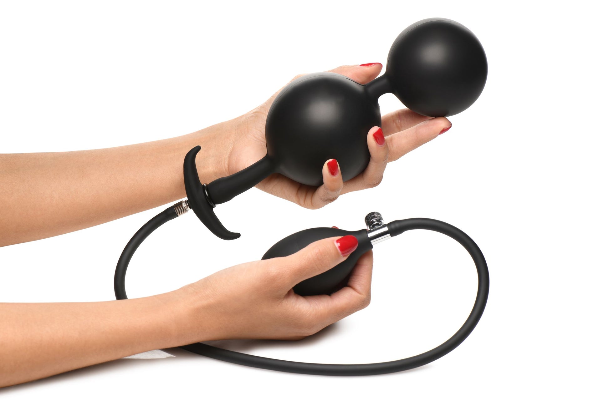 Inflatable Silicone Anal Plug - Black