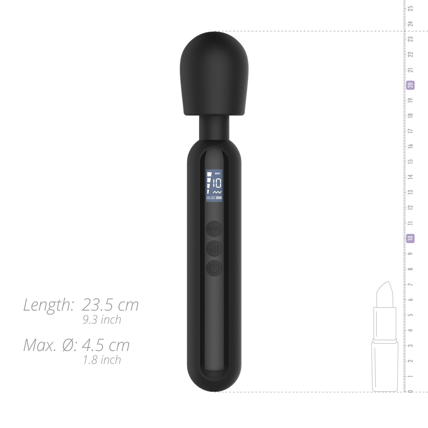 BLAQ - Digital Wand Vibrator - Black