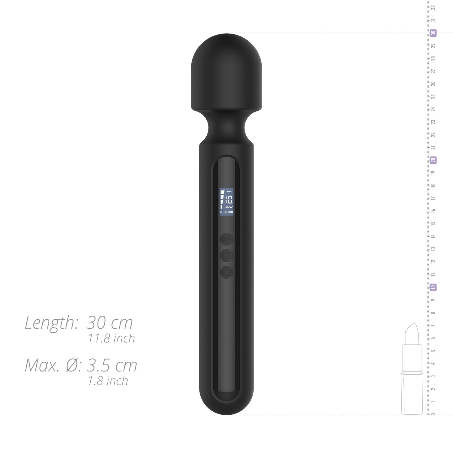 BLAQ - Digital Super Wand Vibrator - Black