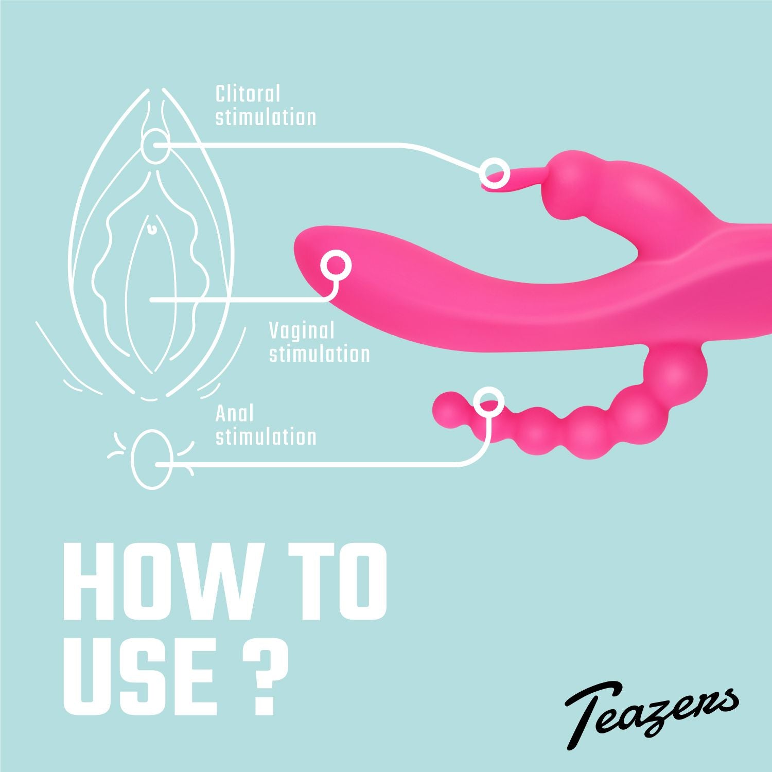 Teazers – Double Rabbit Vibrator – Pink
