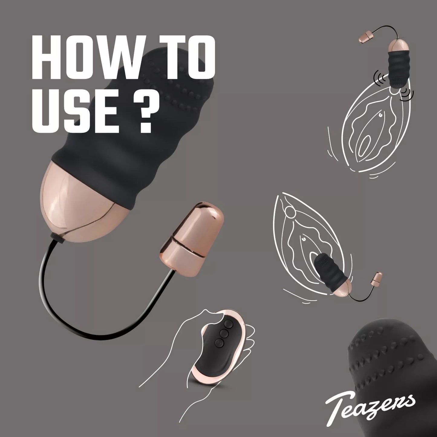 Teazers Ribbed Vibrating Egg With Remote Control