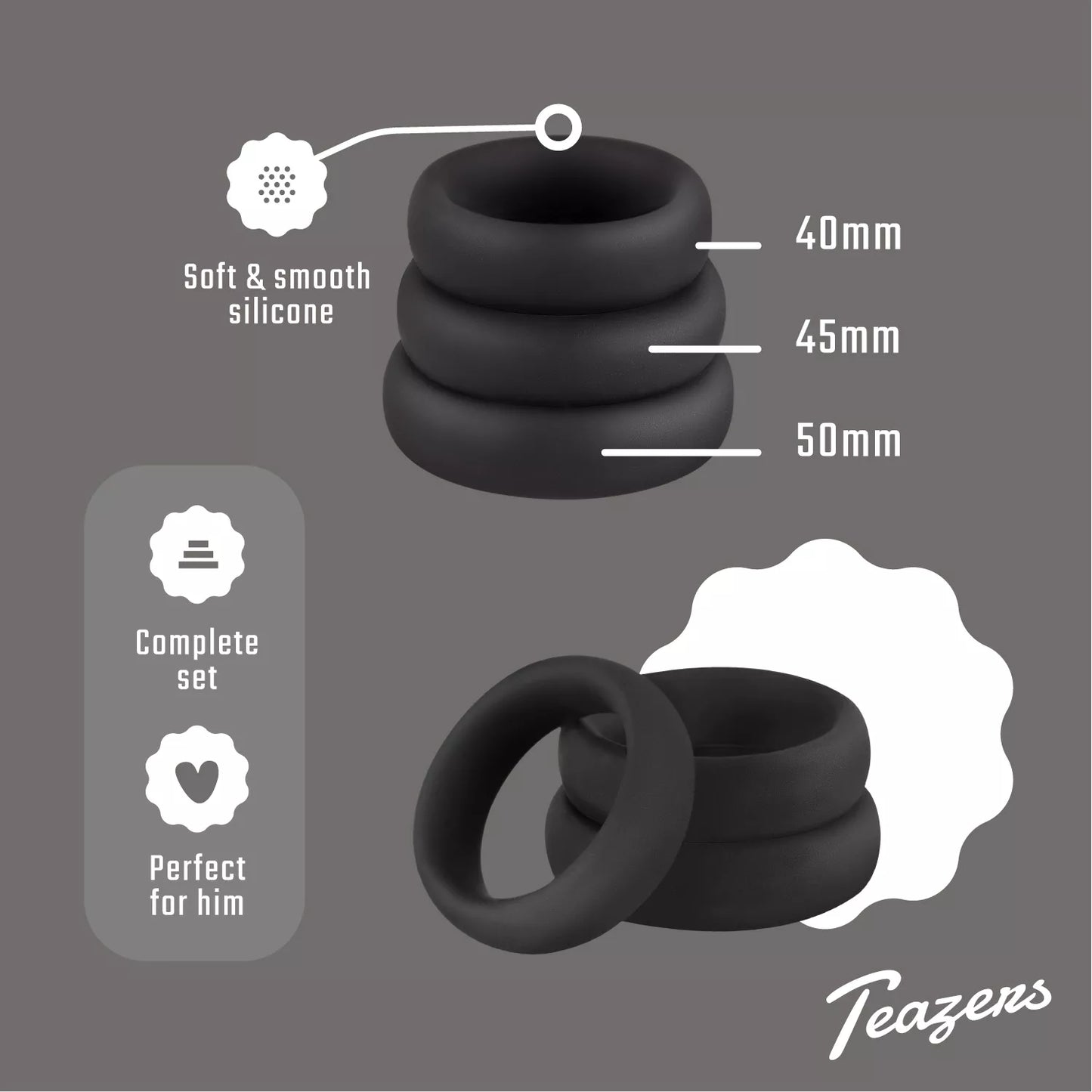 Teazers Silicone Cockring Set