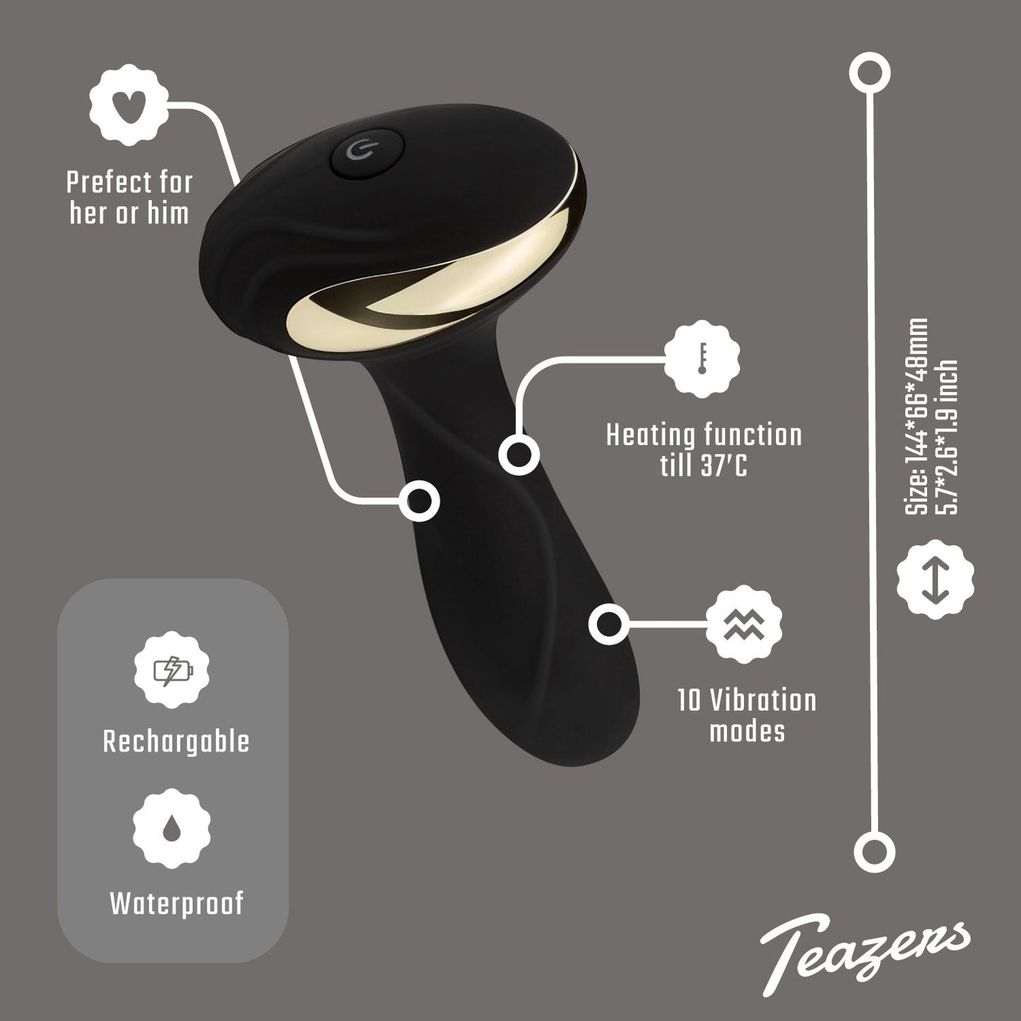 Teazers – Heat Of The Moment Butt Plug Vibrator – Black