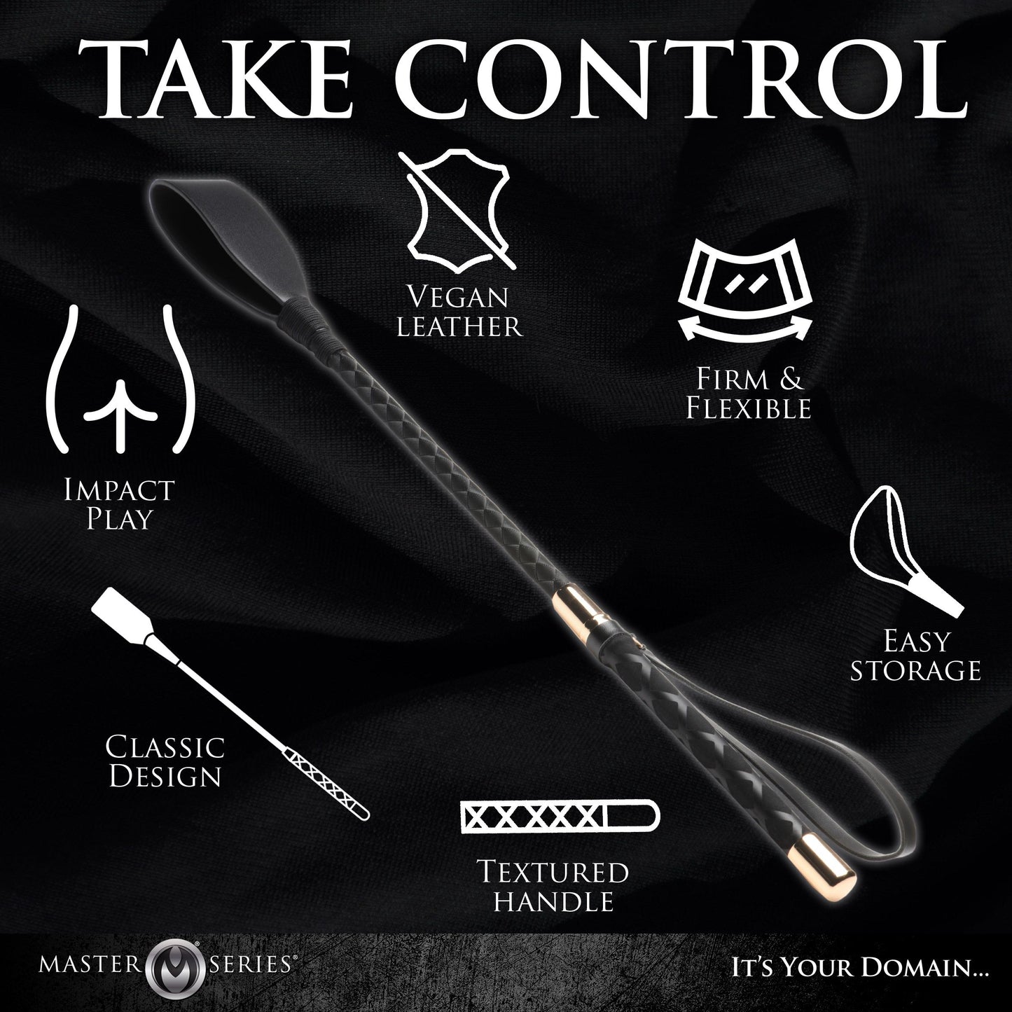 Master Series - Stallion Riding Crop - Black