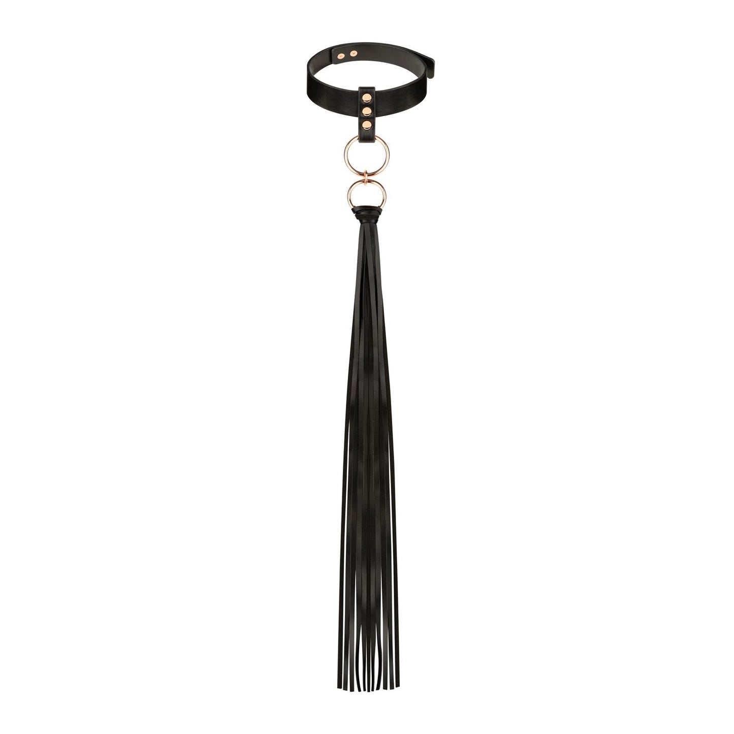 Rosy Gold - Collar with Flogger - Black