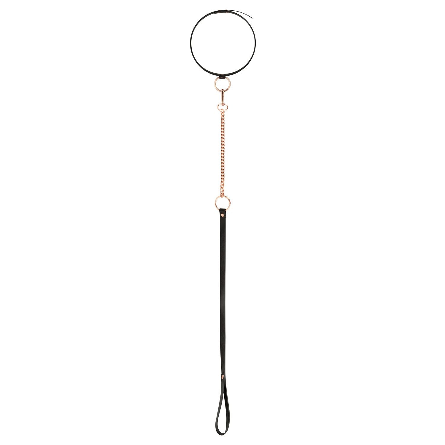 Rosy Gold - Collar with Leash - Black