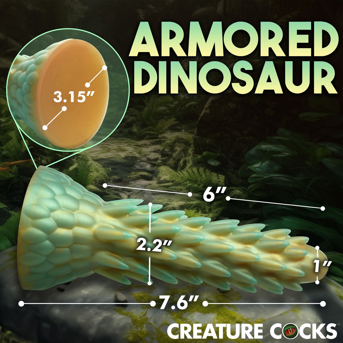 Stegosaurus Spiky Reptile Dildo - Green