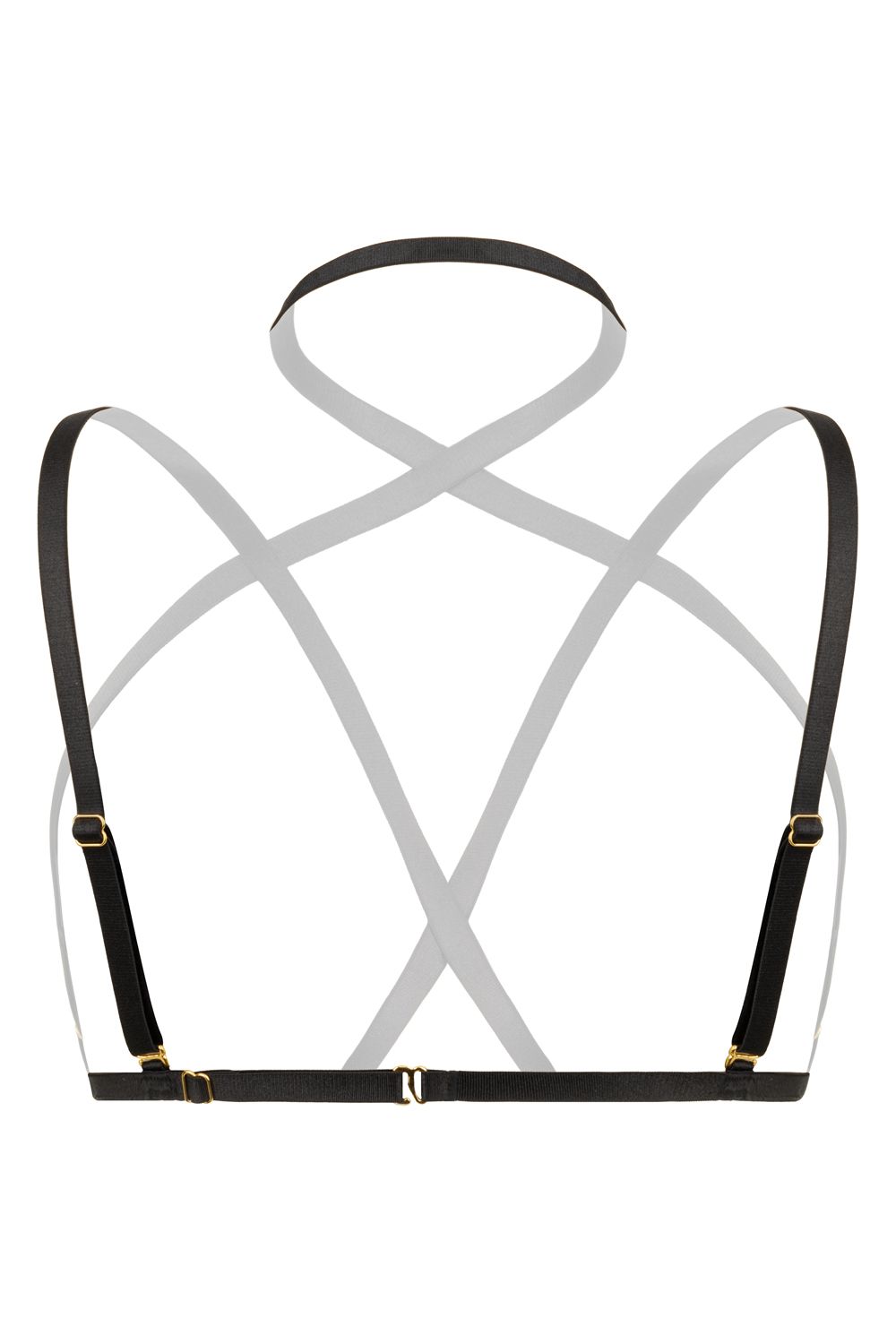Christine - Strappy Harness Bralette Fia - black