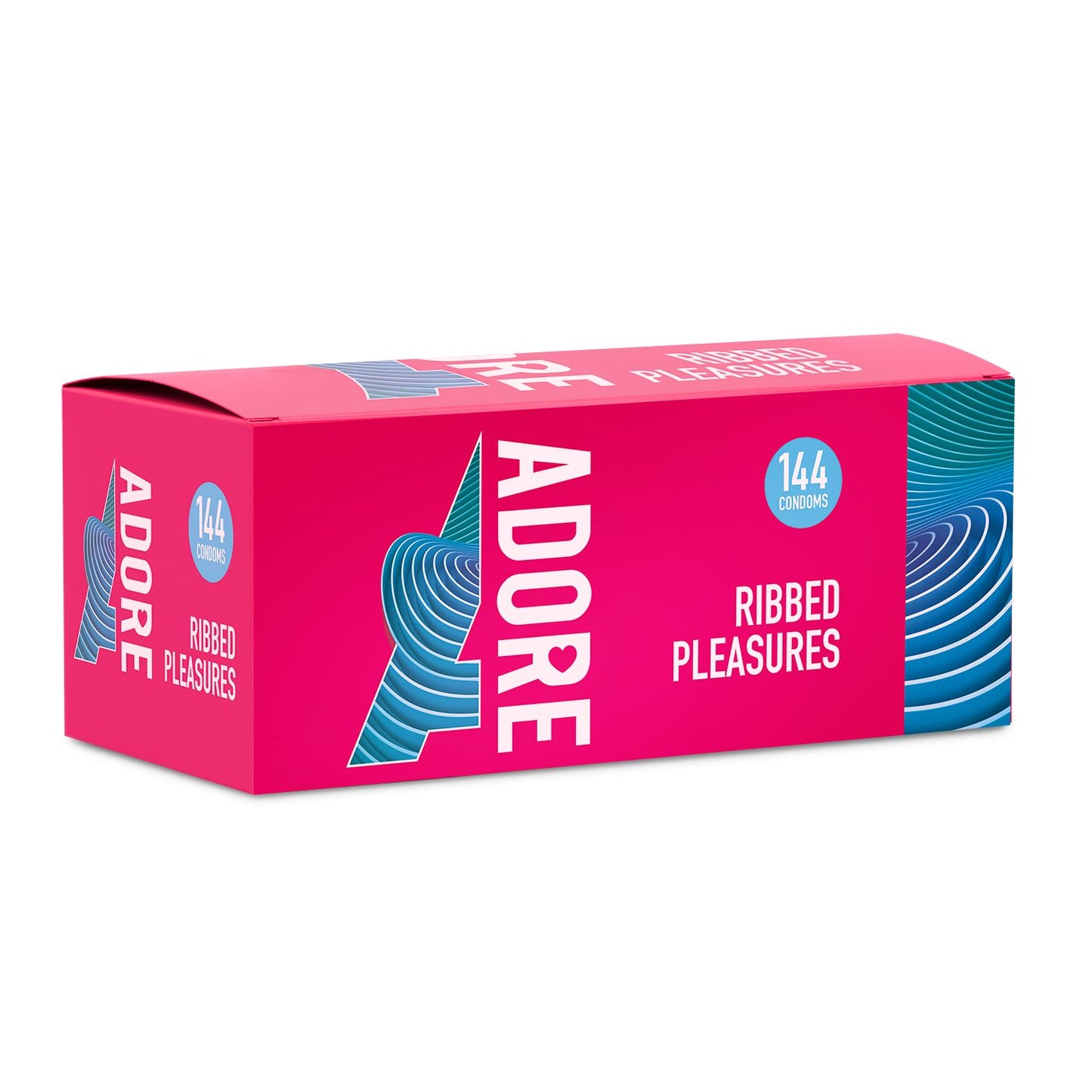 Pasante Adore ribbed pleasure condoms 144 pack in pink box