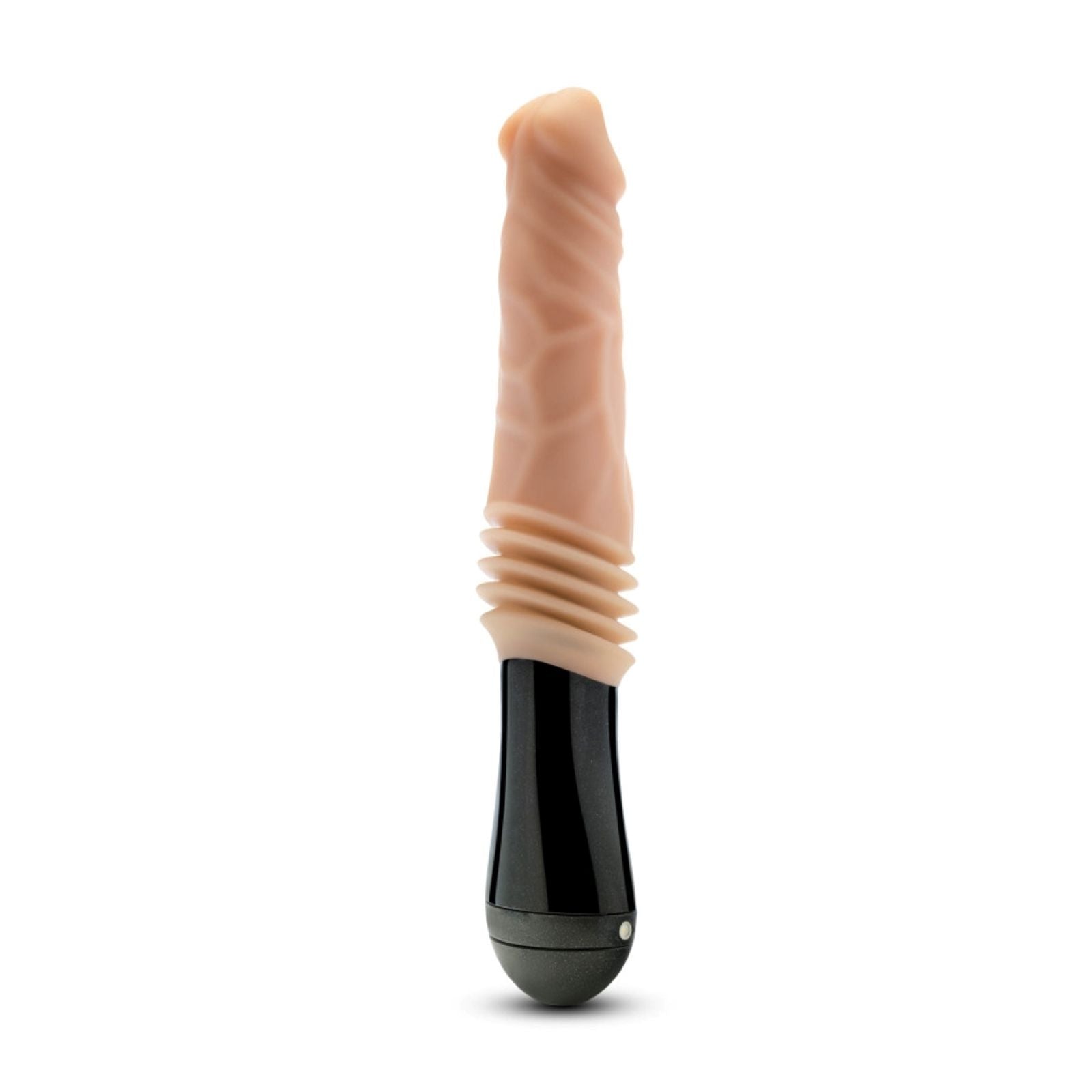 Dr. Skin Silicone - Dr. Knight - Thrusting and Vibrating Dildo - Beige