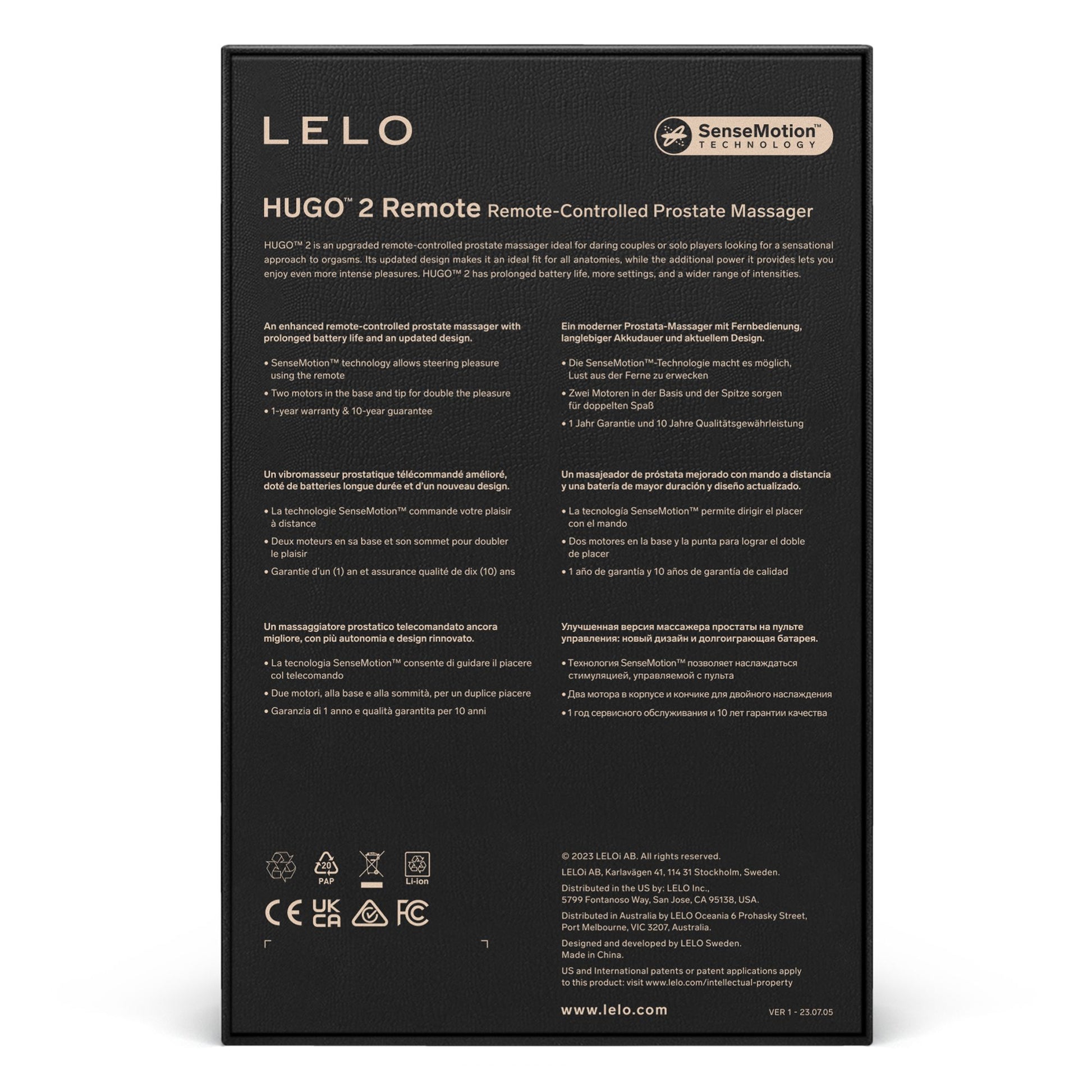 LELO - Hugo 2 Remote-Controlled Prostate Massager - Black