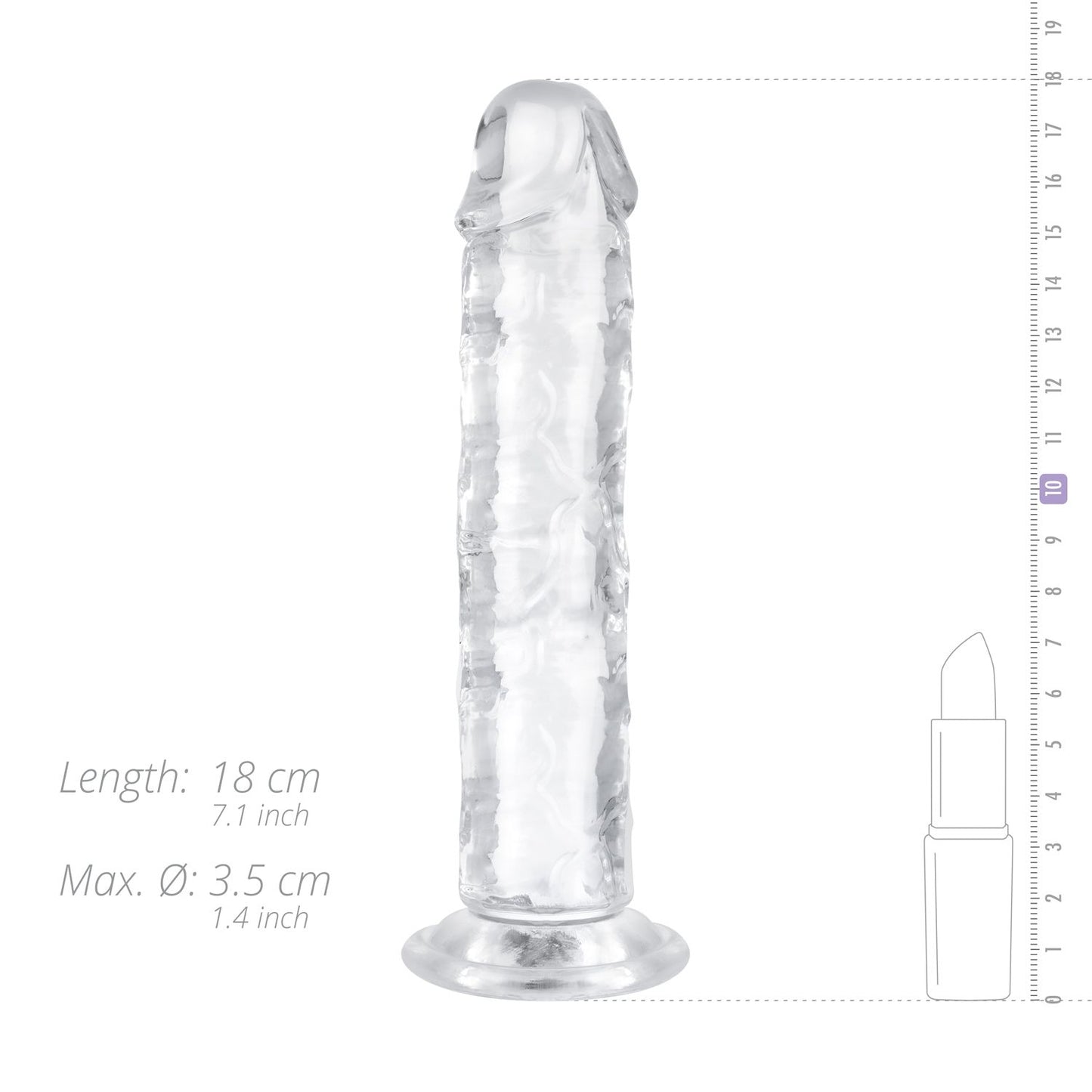 Jelly Dildo without balls - 16 cm