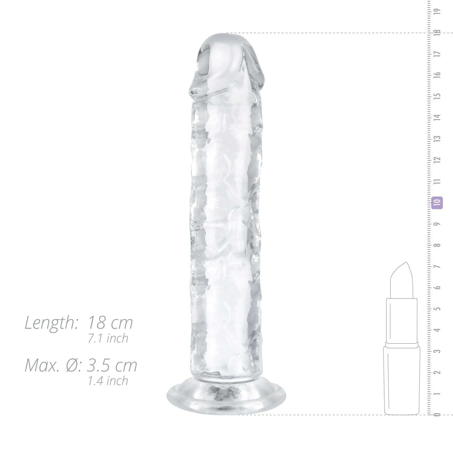 Jelly Dildo without balls - 16 cm