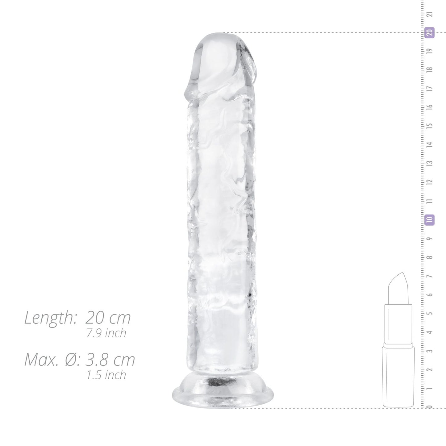 Jelly Dildo without balls - 18 cm