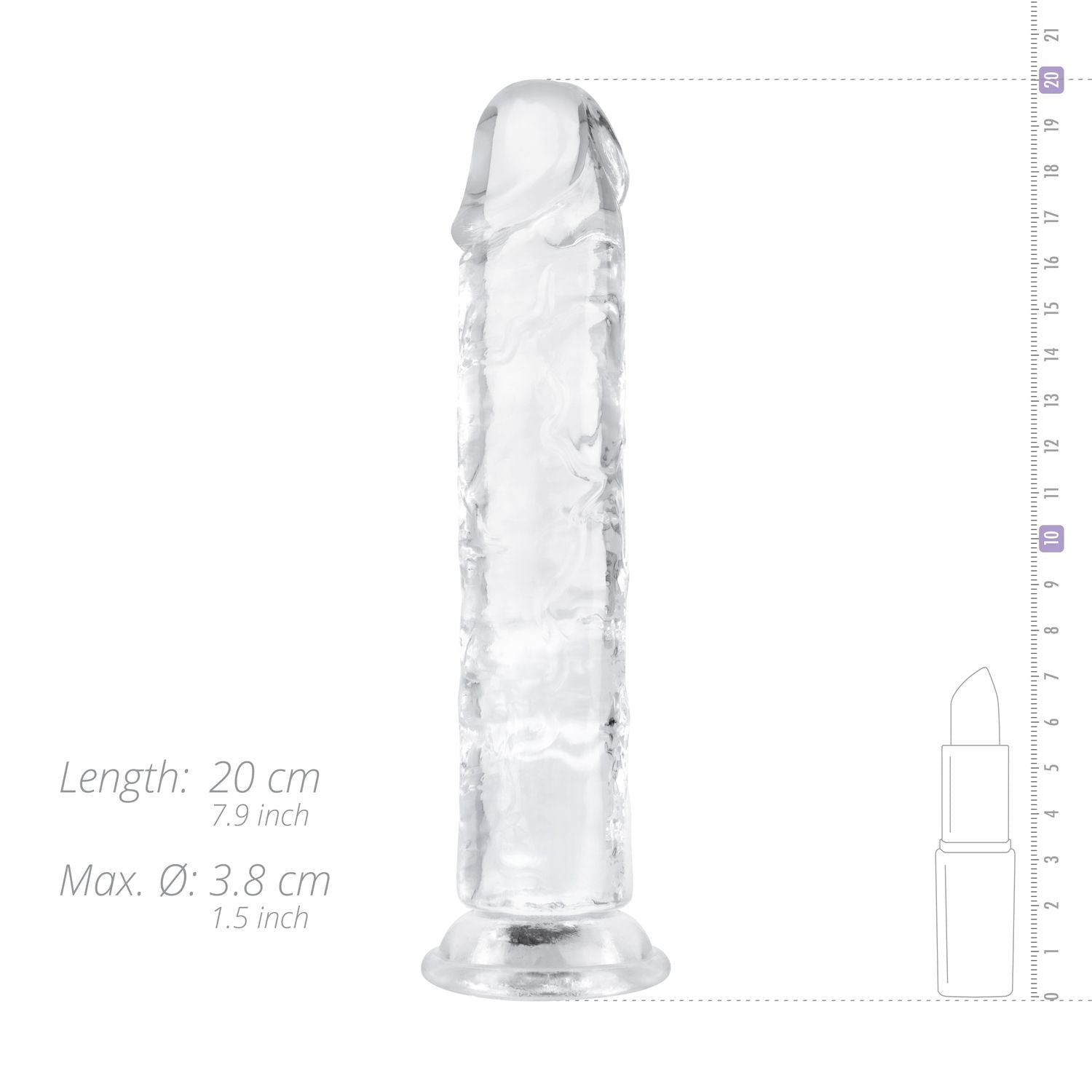 Jelly Dildo without balls - 18 cm