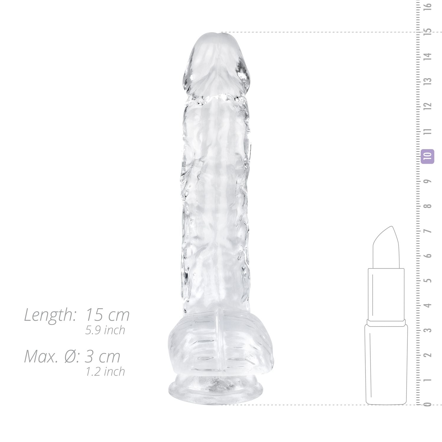 Jelly Dildo with Balls - 13.5 cm