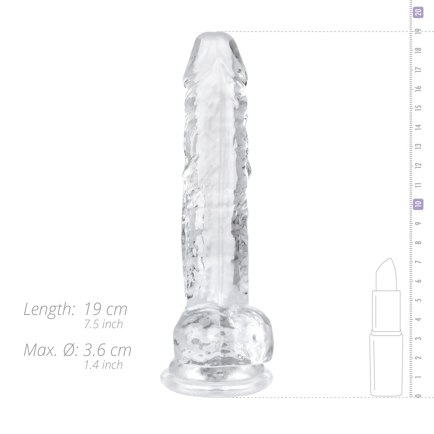Jelly Dildo with Balls - 17 cm
