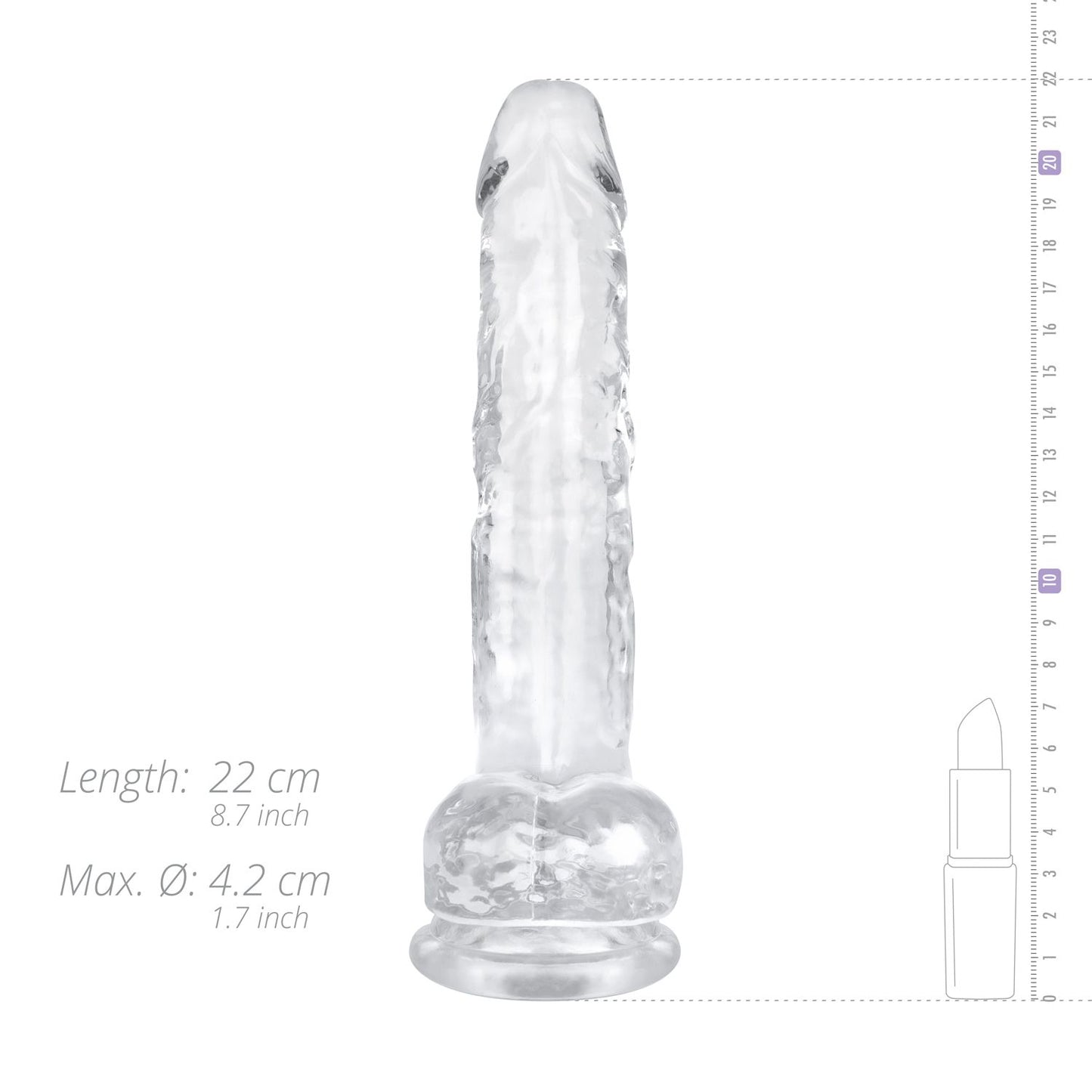 Jelly Dildo with balls - 19 cm