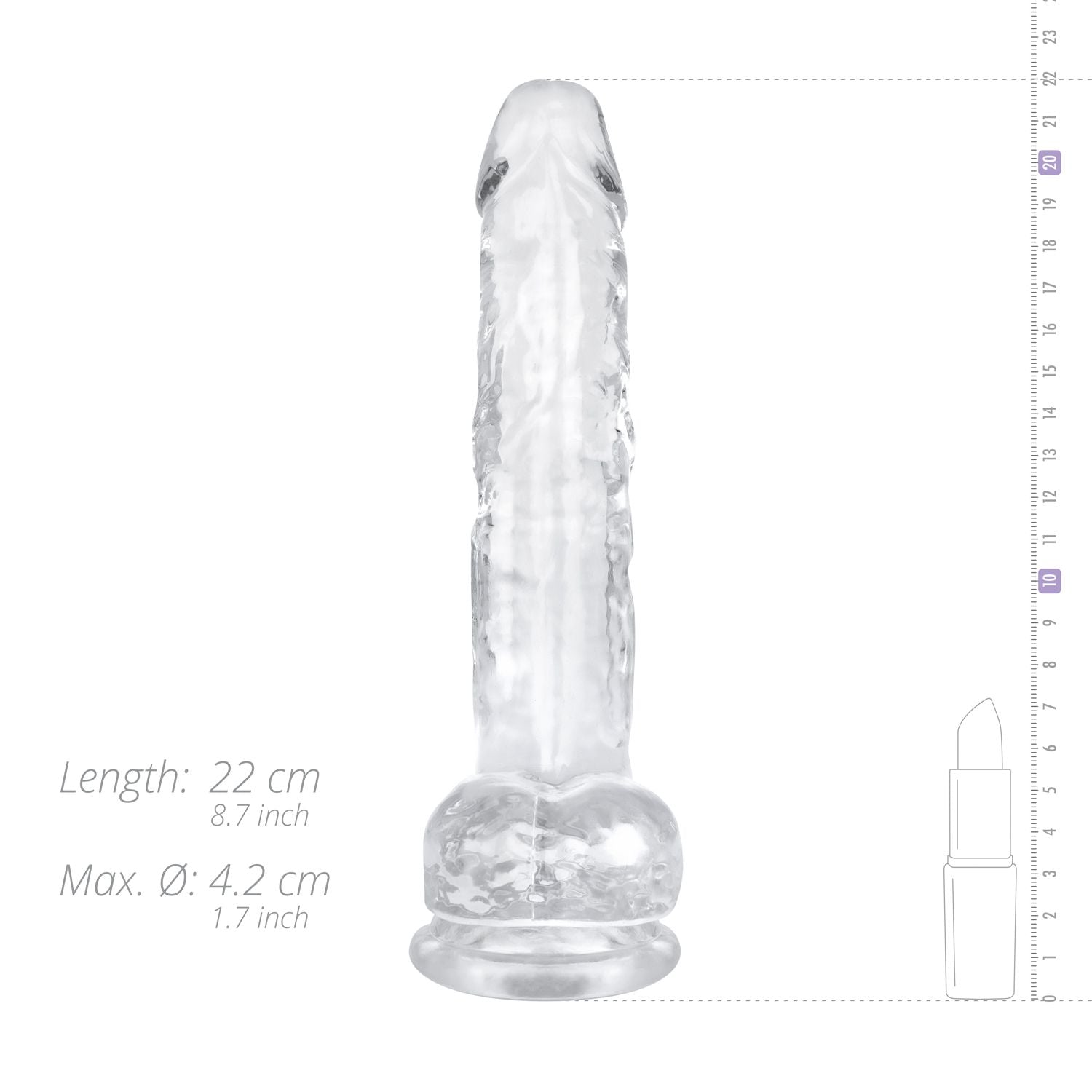 Jelly Dildo with balls - 19 cm
