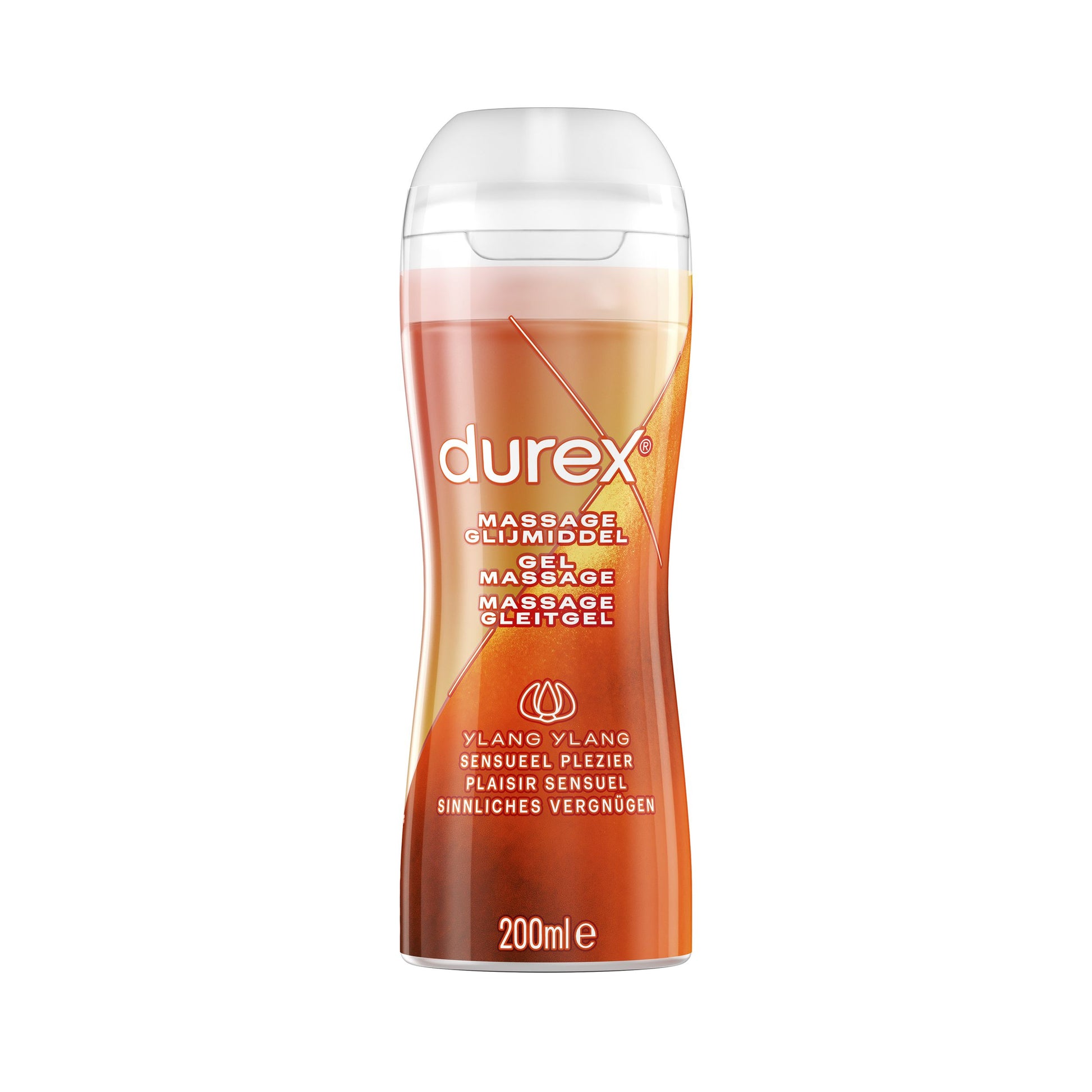 Durex Play 2 in 1 Ylang Ylang 200 ml orange lubricant bottle